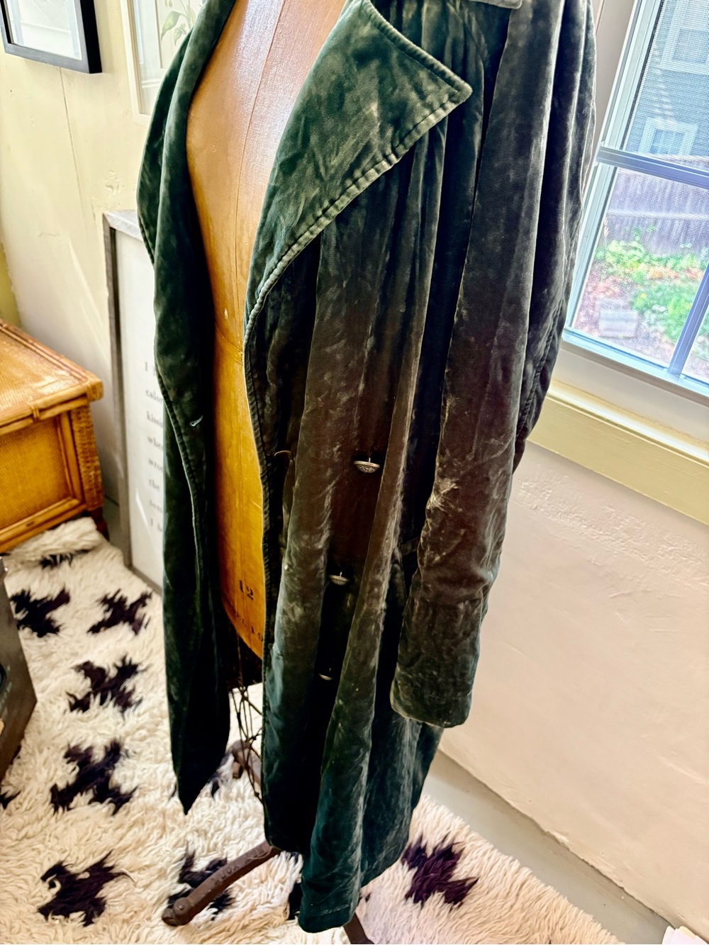 Vintage Free People Bryant Velvet Trench Duster Jacket - Picture 3 of 9